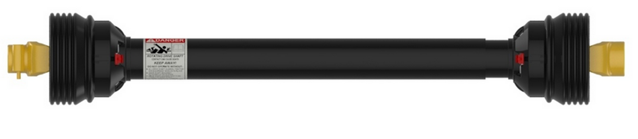 1-3/8"-6 Spline Push Pin QD Yoke - 1-1/2" Round (3/8" Keyway) Yoke - Four Yoke Driveline Assembly - Bondioli® 6 Series  PTO14006624
