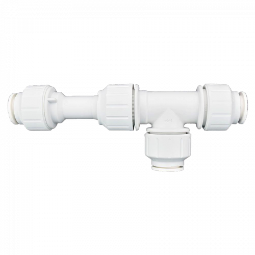 1/2" JG® White Polypropylene CTS Twist Lock Tee Connector  1/2TKP