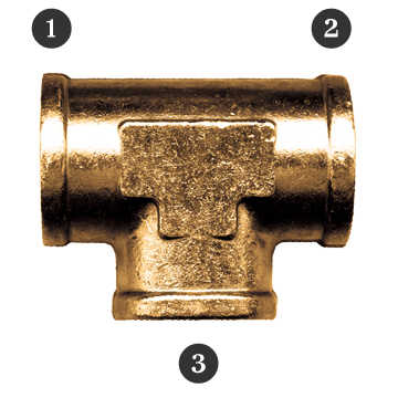 3/8" Cast Brass Female NPT Tee  101CA-C