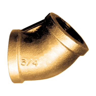 3/8" Cast Brass Female NPT 45° Elbow  105-C