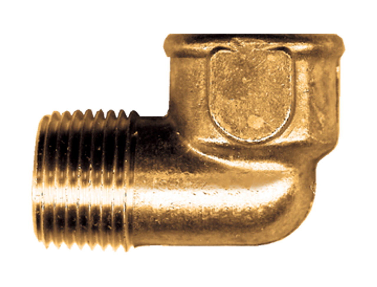 1/4 x 1/8" Forged Brass Male NPT - Female NPT 90° Reducing Street Elbow  116-BA