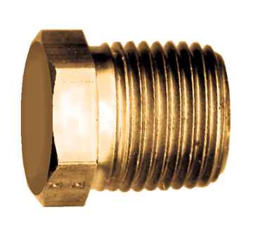 3/8" Brass Male NPT Cored Hex Head Plug  121-C