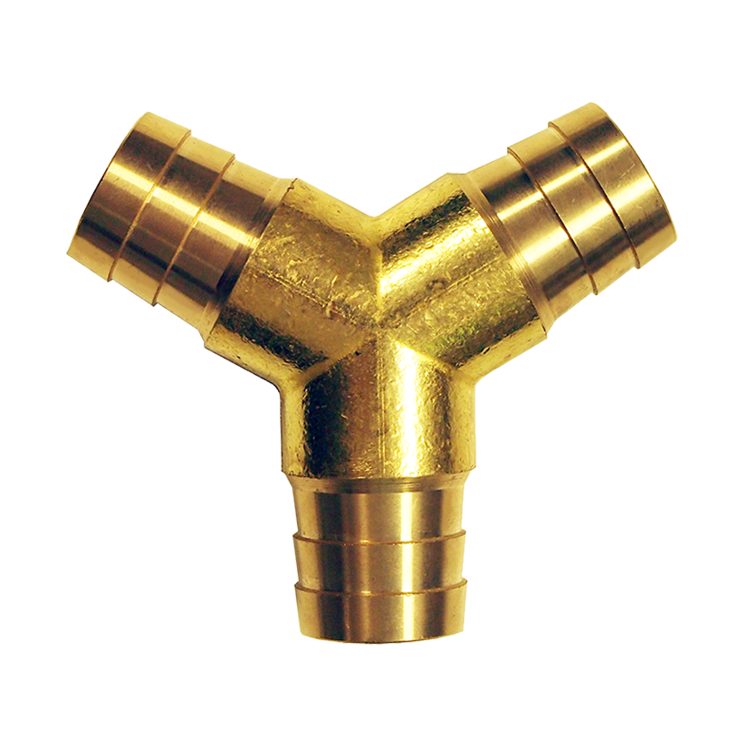 3/8" Brass Hose Barb Y-Connector  123Y-6