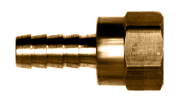 3/8 x 3/8" Brass Hose Barb - Female Swivel 45° SAE Flare Coupler  128-66