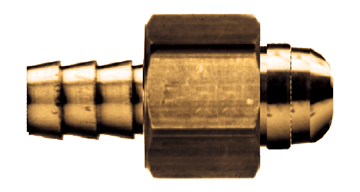 1/4 x 3/8" Brass Hose Barb - Female NPSM w/Ball Seat Connector  131-4C