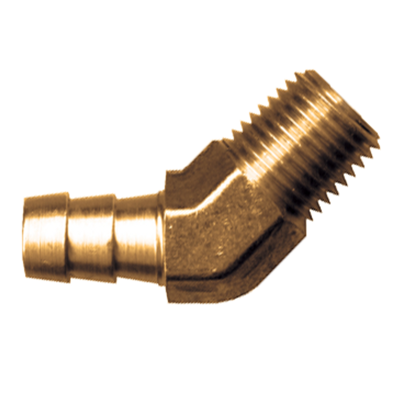 1/2 x 3/8" Brass Hose Barb - Male NPT 45° Elbow  140-8C