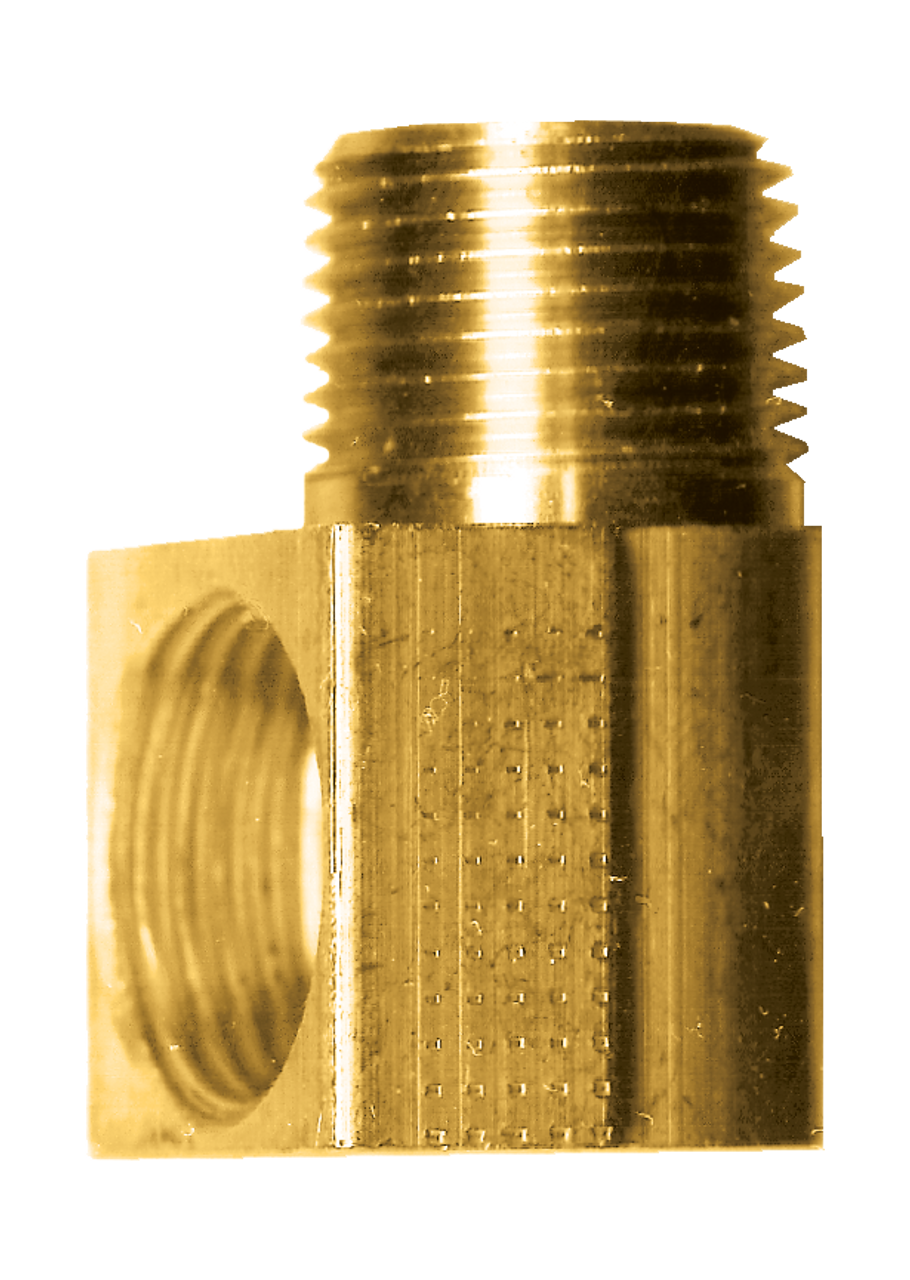 1/4 x 1/8" Brass Female 45° SAE Inverted Flare - Male NPT 90° Street Elbow  149-4A
