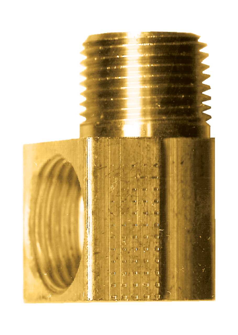 1/4 x 1/4" Brass Female 45° SAE Inverted Flare - Male NPT 90° Street Elbow  149-4B