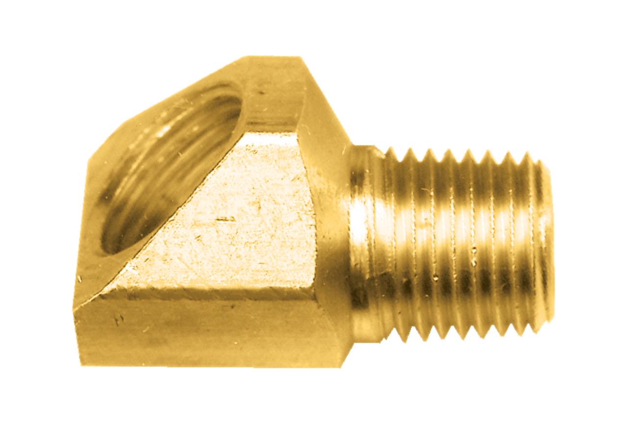 1/4 x 1/8" Brass Female 45° SAE Inverted Flare - Male NPT 45° Street Elbow  154-4A