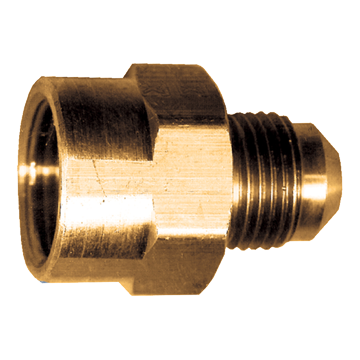 3/8 x 1/4" Brass Female 45° SAE Flare - Male 45° SAE Flare Coupler  35-64
