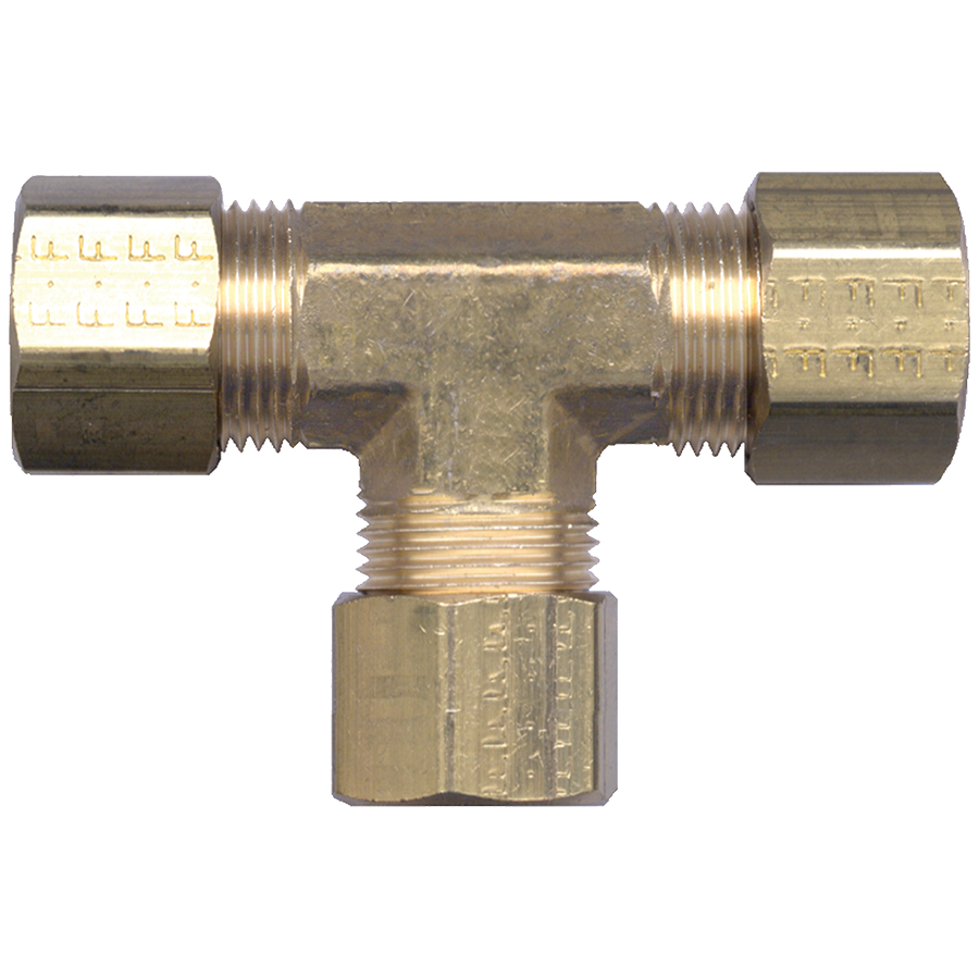 3/8" Brass Poly Tube Compression w/Fixed Insert Tee   464-6