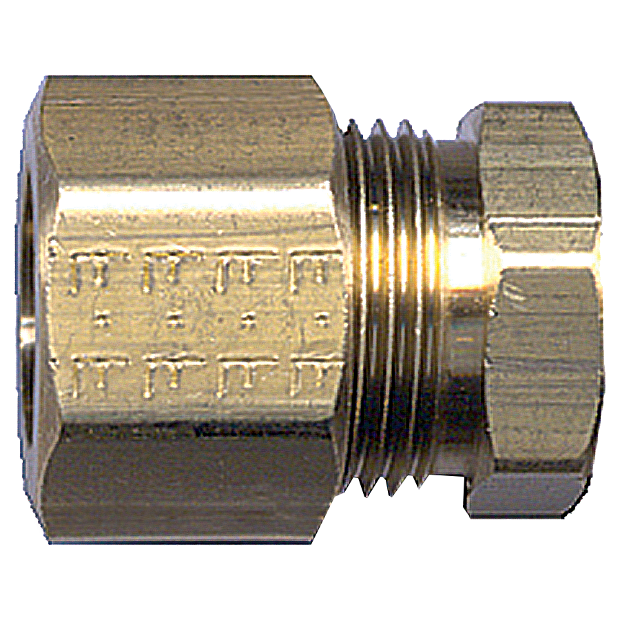 3/8 x 3/8" Brass Poly Tube Compression w/Fixed Insert - Brass Poly Tube Compression Coupler  467-66