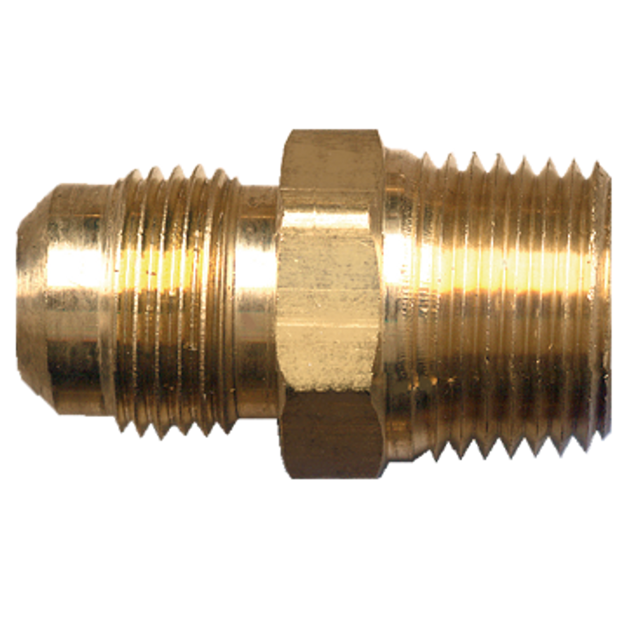 5/8 x 3/4" Brass Male 45° SAE Flare - Male NPT Connector  48-10E