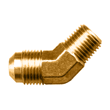 3/4 x 1/2" Brass Male 45° SAE Flare - Male NPT  45° Elbow  54-12D