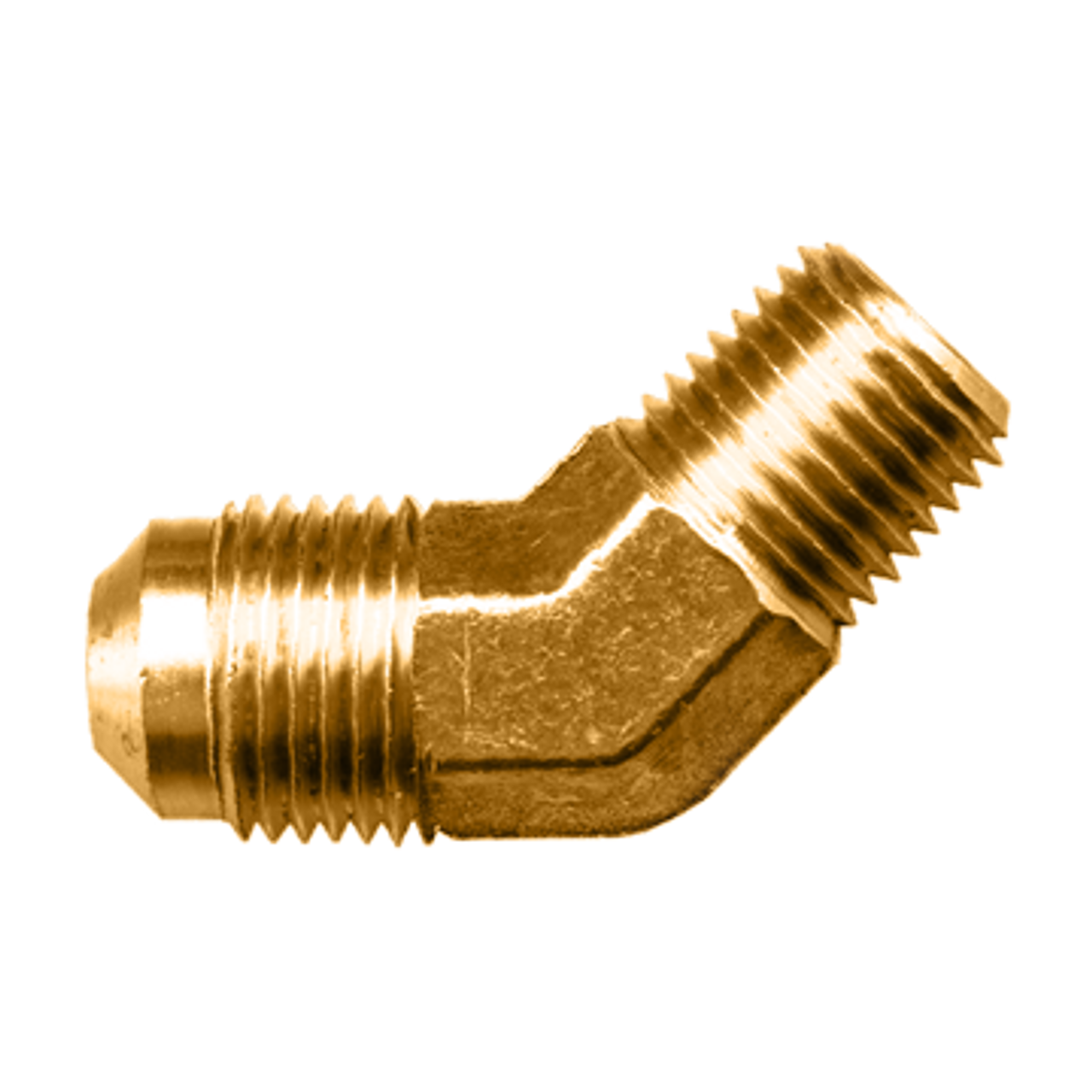 1/4 x 1/8" Brass Male 45° SAE Flare - Male NPT  45° Elbow  54-4A