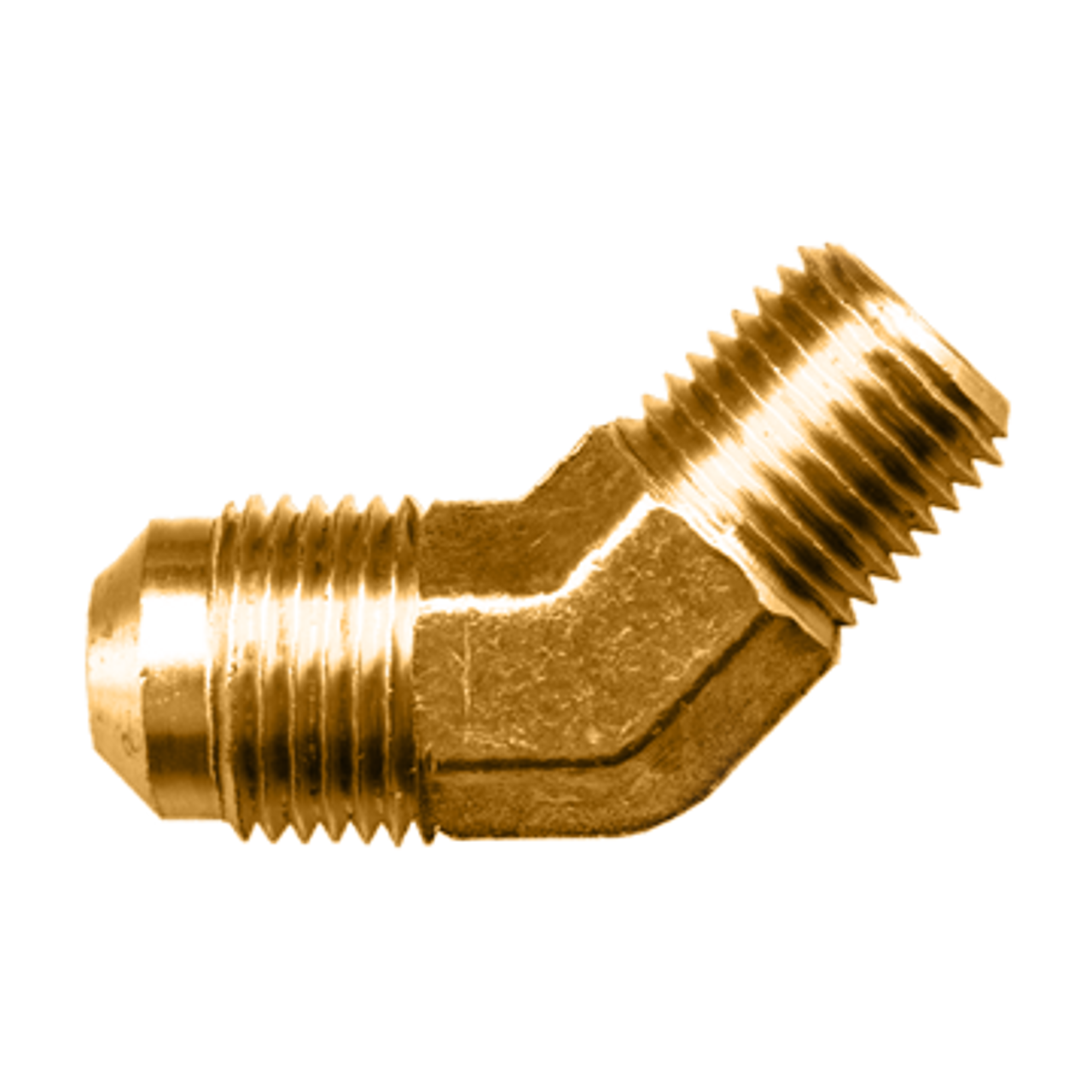 3/8 x 3/8" Brass Male 45° SAE Flare - Male NPT  45° Elbow  54-6C
