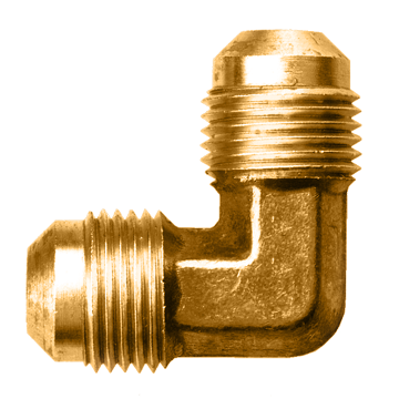 5/8 x 1/2" Brass Male 45° SAE Flare 90° Reducing Elbow  55R-108