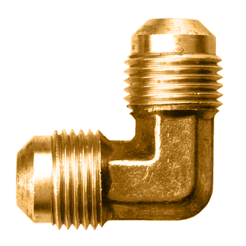 3/8 x 1/4" Brass Male 45° SAE Flare 90° Reducing Elbow  55R-64