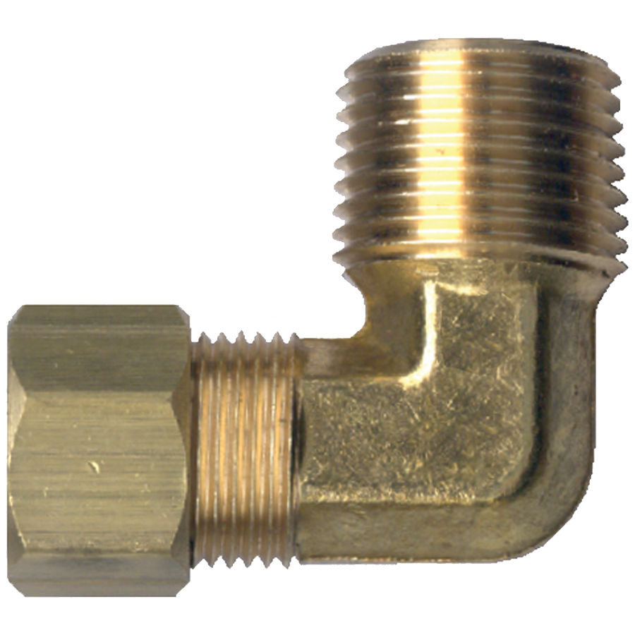 1/2 x 1/4" Brass Compression - Male NPT  90° Elbow  69-8B