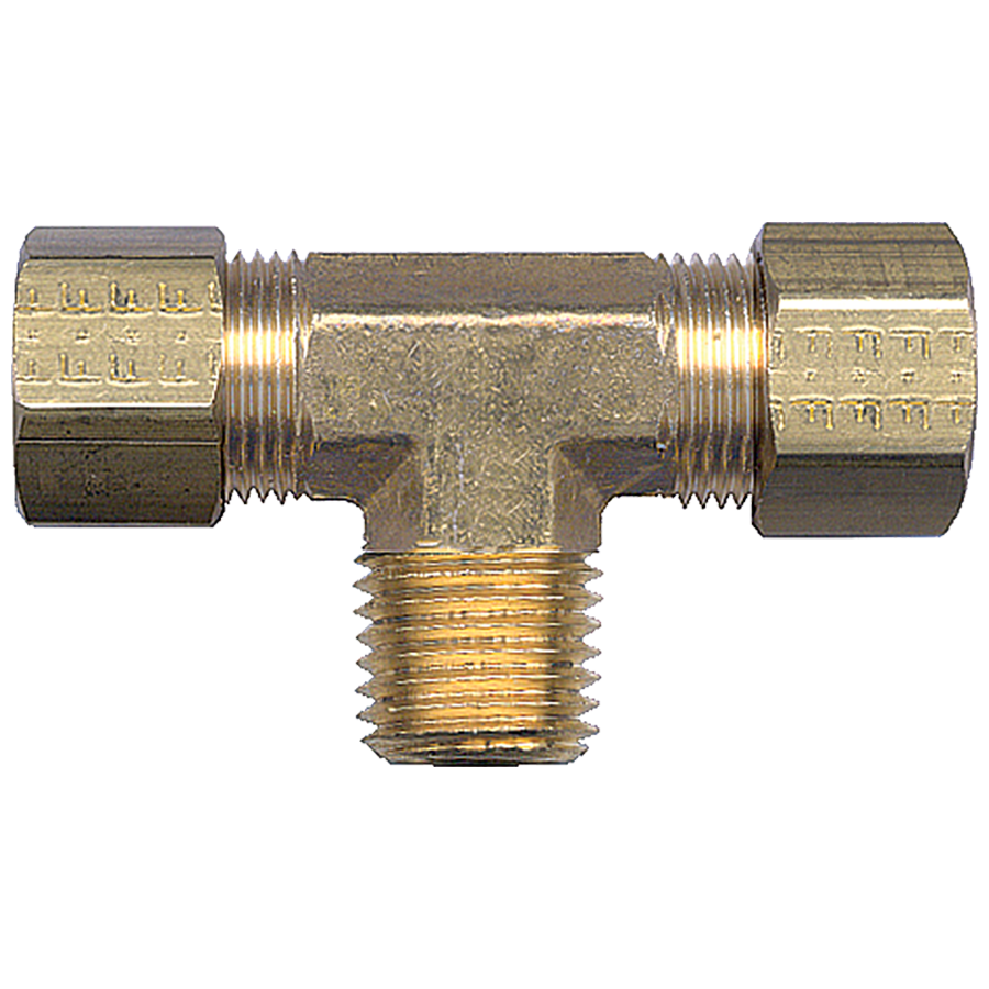3/4 x 1/2" Brass Compression - Compression - Male NPT Tee   72-12D