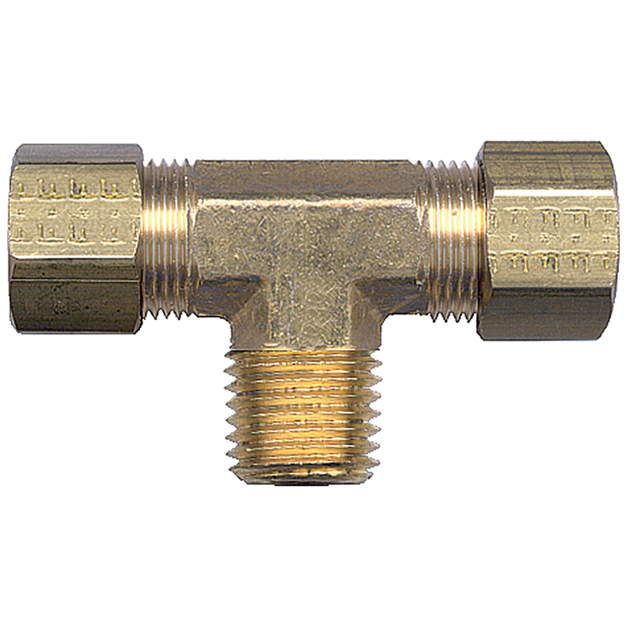 5/16 x 1/8" Brass Compression - Compression - Male NPT Tee   72-5A