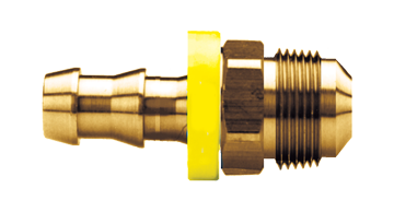 1/2 x 1/2" Brass Grip-Tite Hose Barb - Male 45° SAE Connector  727-88