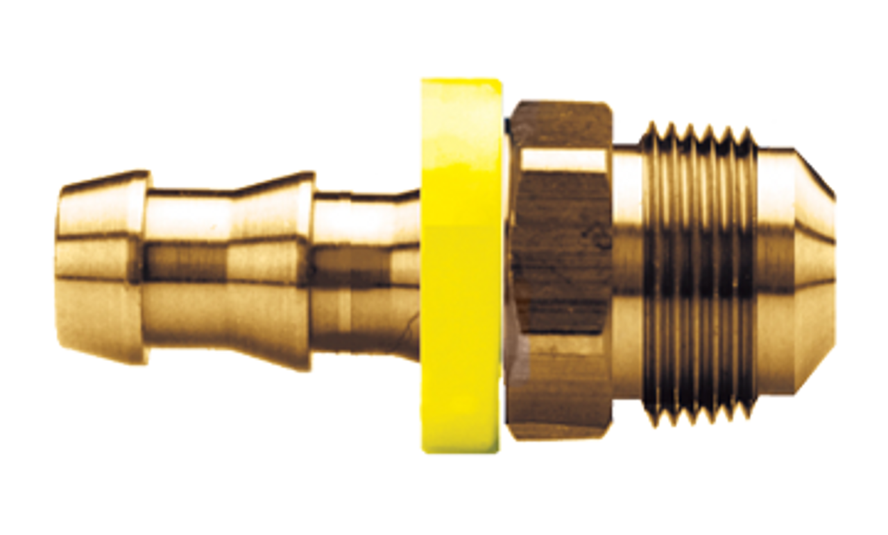 1/4 x 1/4" Brass Grip-Tite Hose Barb - Male 37° JIC Connector  737-44