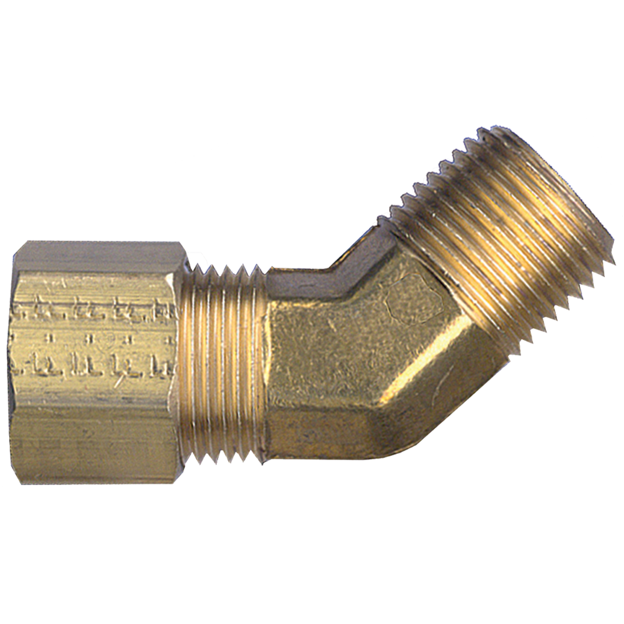 1/2 x 3/8" Brass Compression - Male NPT 45° Elbow  74-8C