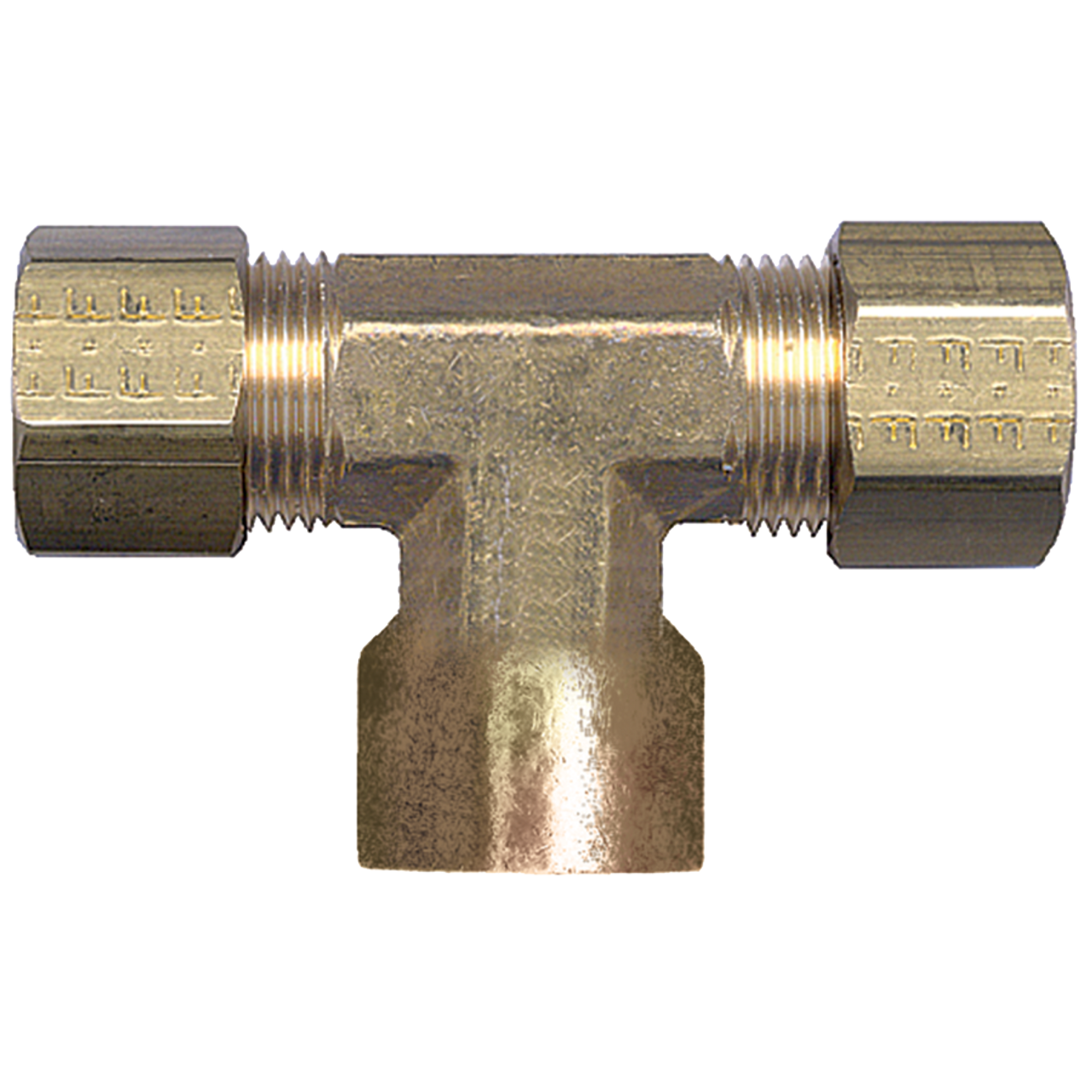 1/4 x 1/4" Brass Compression - Compression - Female NPT Tee   78-4B