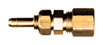 1/4" Brass Ring Type Hose Barb - Compression Bulkhead Union  977-4