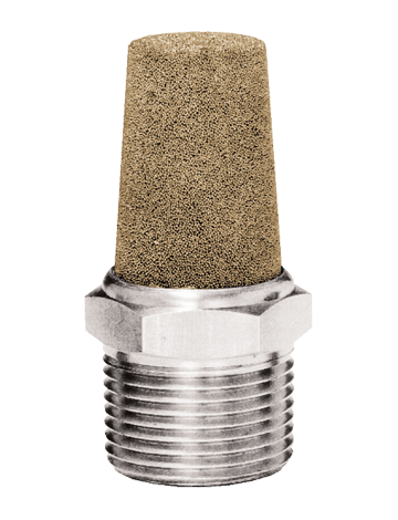 1/8" 1/8" Male NPT Conical Sintered Bronze Exhaust Muffler  BEM-A