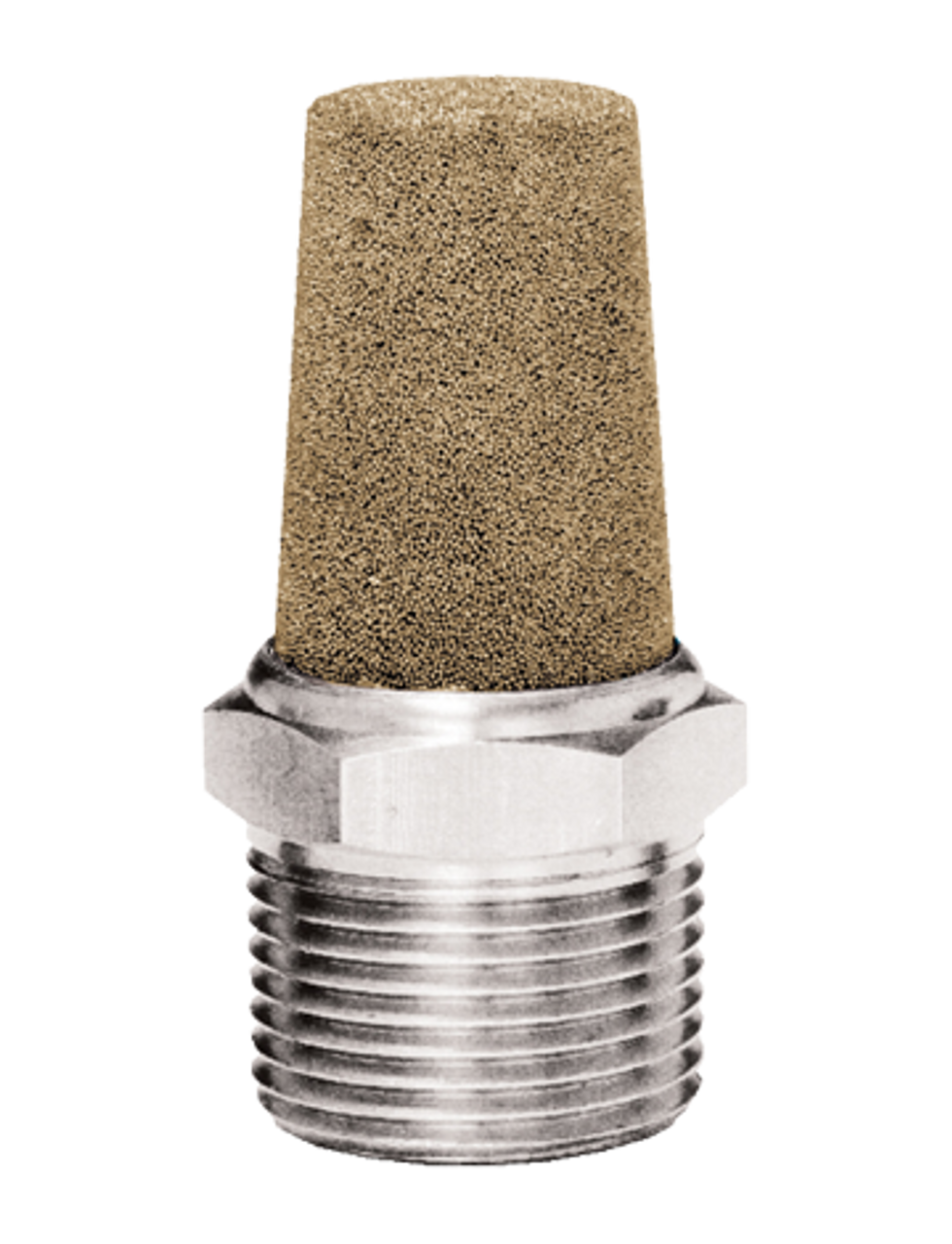 1/4" 1/4" Male NPT Conical Sintered Bronze Exhaust Muffler  BEM-B
