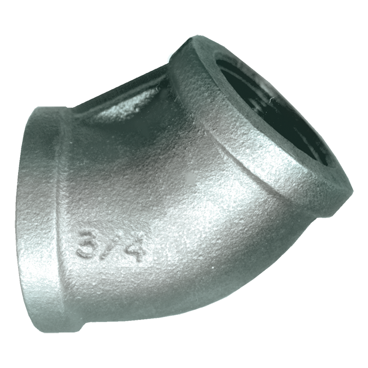 3/4" Sch. 40 Galvanized Iron Female NPT 45° Elbow  GI-105-E