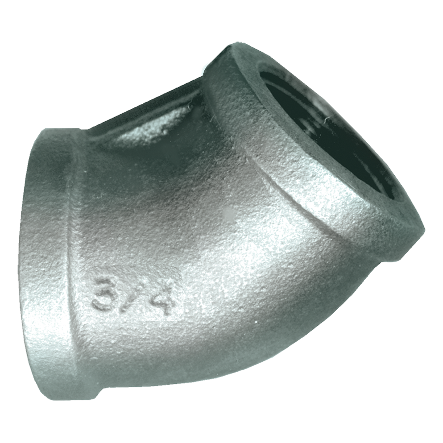 1" Sch. 40 Galvanized Iron Female NPT 45° Elbow  GI-105-H