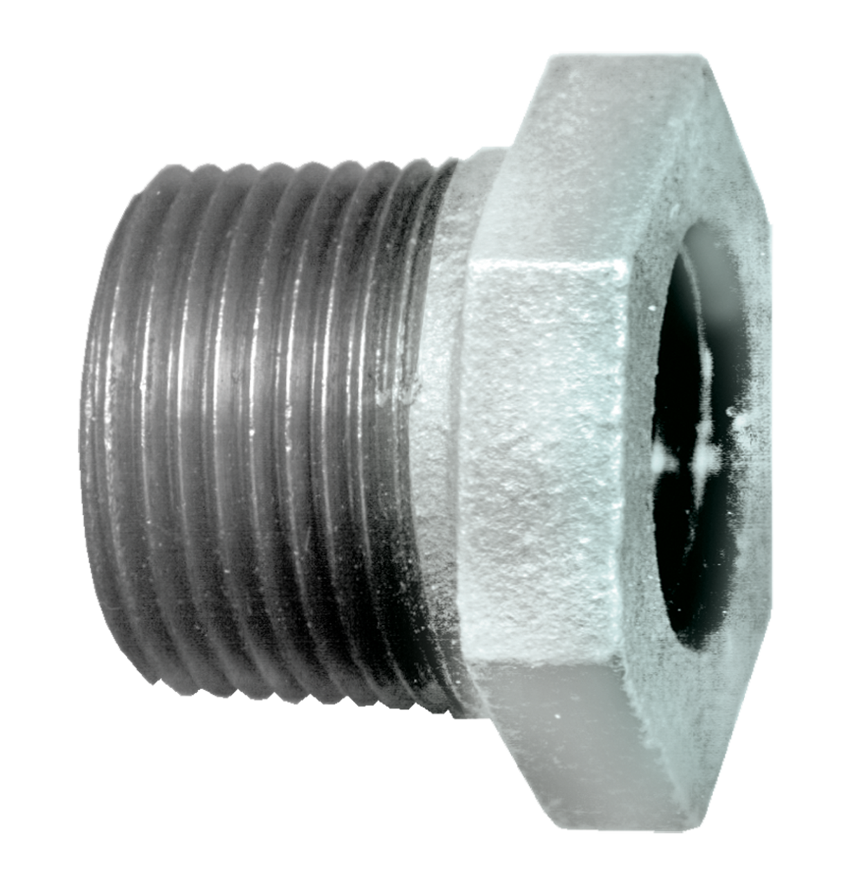 1 x 1/4" Sch. 40 Galvanized Male NPT - Female NPT Reducing Hex Bushing  GI-110-HB