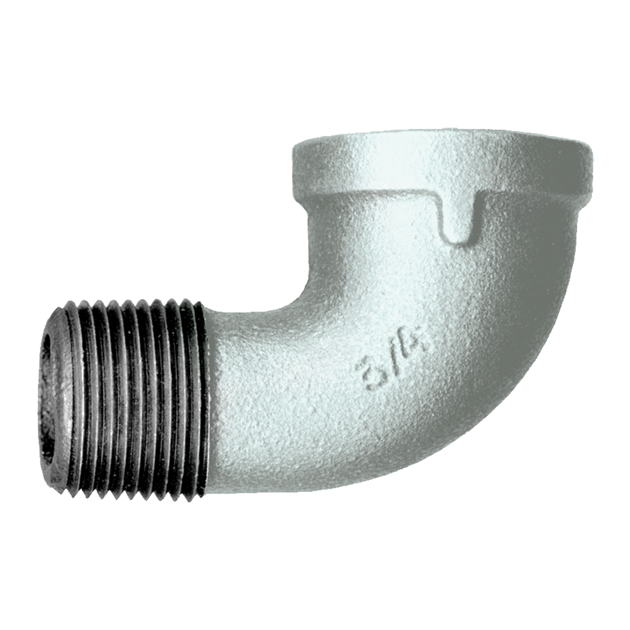 3/4" Sch. 40 Galvanized Iron Male NPT - Female NPT 90° Street Elbow  GI-116-E
