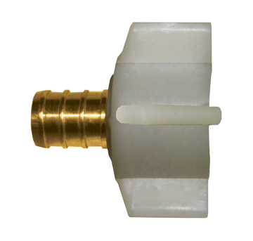 3/8 x 1/2" Lead Free Brass PEX Hose Barb - Female NPT Swivel Adapter  LF-PEX-126SPN-8D