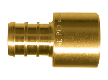 1 x 1" Lead Free Brass PEX Hose Barb - Female NPT Sweat-On Adapter  LF-PEX-126SW-18