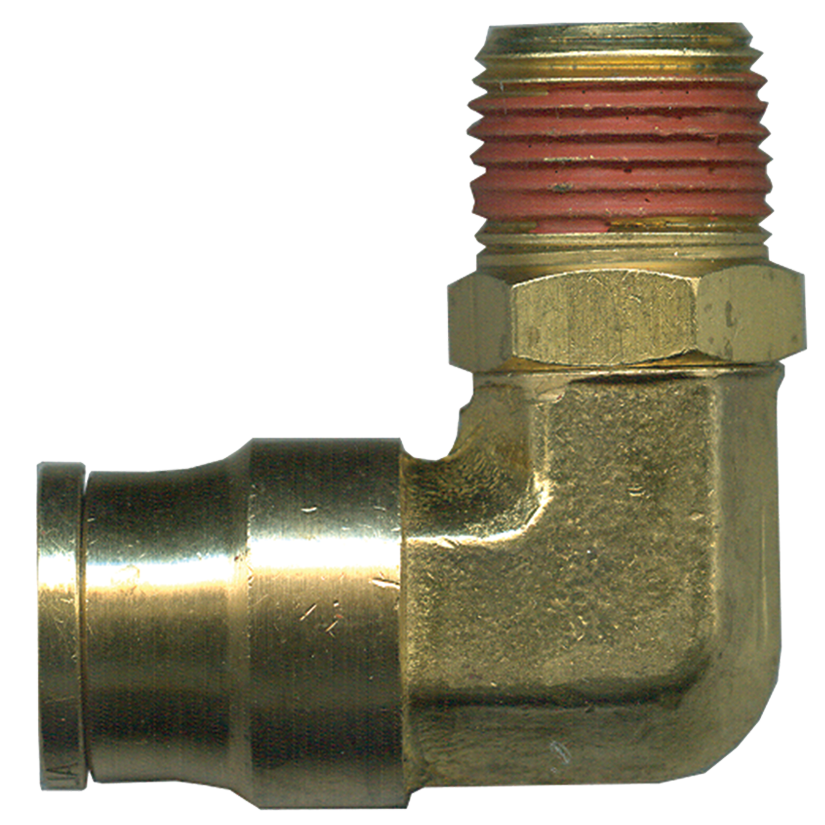 1/4 x 1/4" Brass Push-To-Connect - Male NPT Swivel 90° Elbow  PC69SW-4B