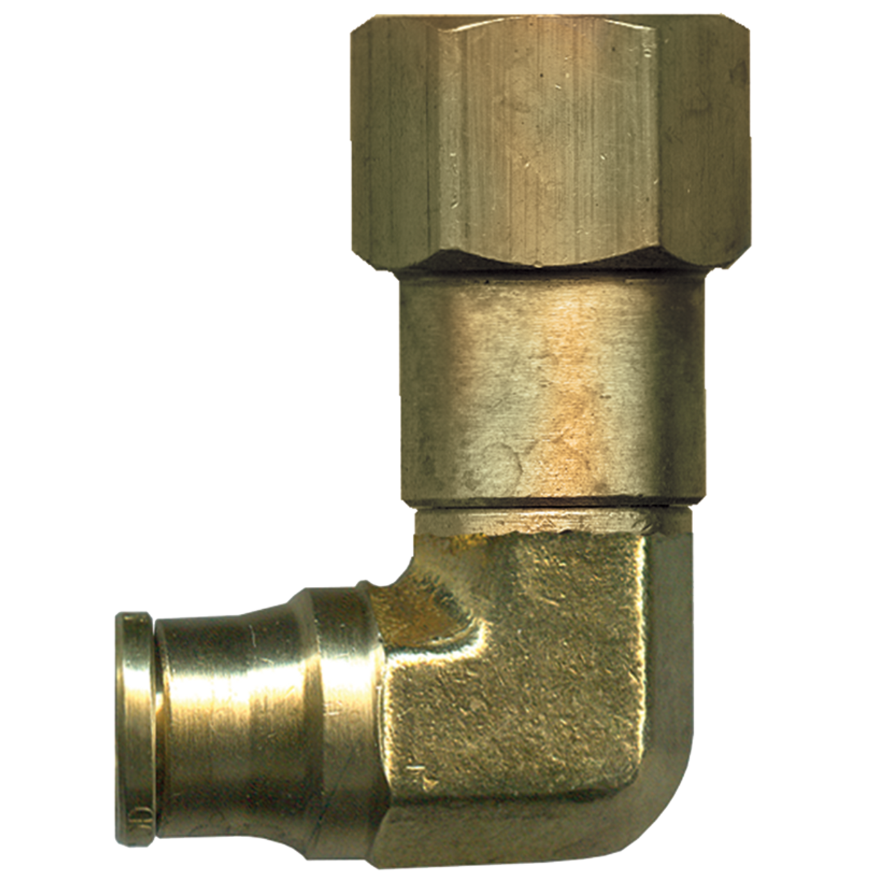 1/4 x 1/8" Brass Push-To-Connect - Female NPT Swivel 90° Elbow  PC70SW-4A