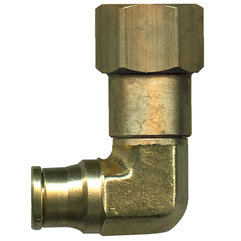 1/4 x 1/8" Brass Push-To-Connect - Female NPT Swivel 90° Elbow  PC70SW-4A