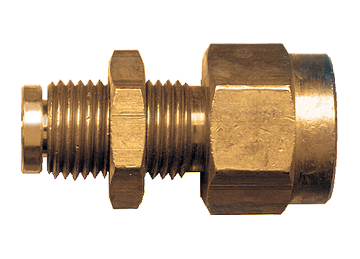 1/4 x 1/4" Brass Push-To-Connect - Female NPT Bulkhead Union  PC86-4B