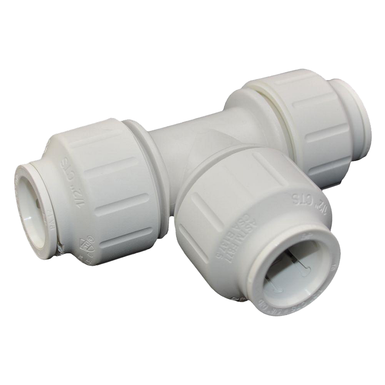 3/4" JG® White Polypropylene CTS Twist Lock Tee  PEI0228