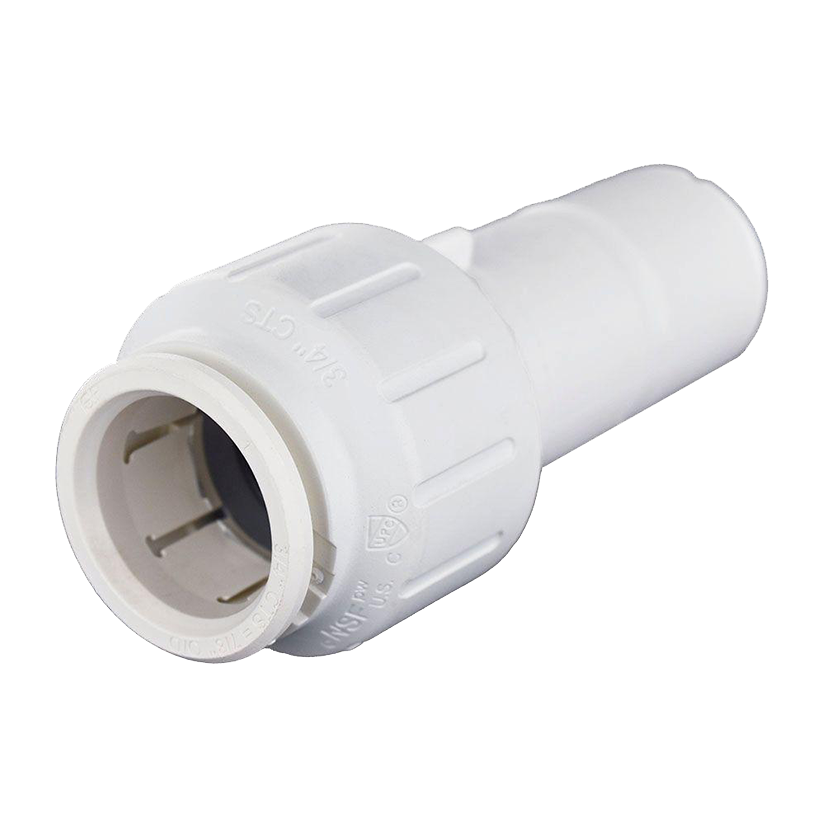 1/2 x 3/4" JG® White Polypropylene CTS Twist Lock - Male Stem Connector  PEI062820