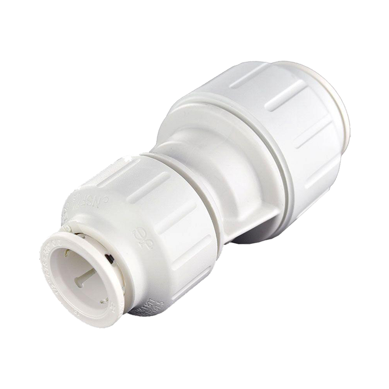 3/4 x 1/2" JG® White Polypropylene CTS Twist Lock Reducing Union  PEI202820