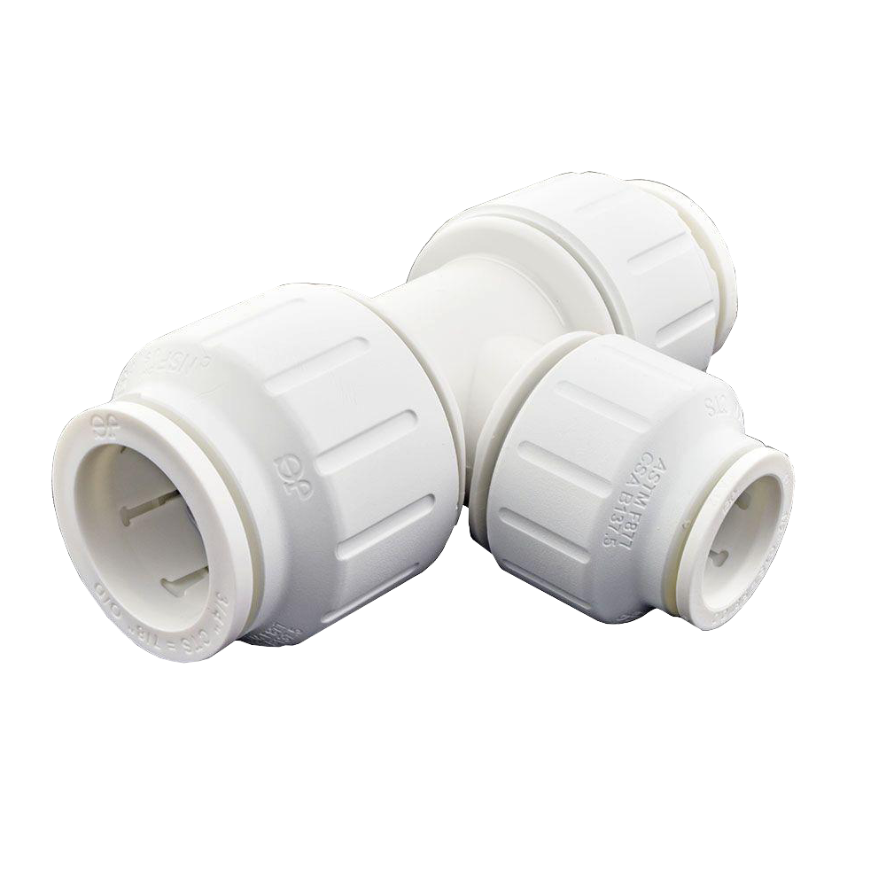 1 x 1 x 3/4" JG® White Polypropylene CTS Twist Lock Reducing Tee  PEI3036A