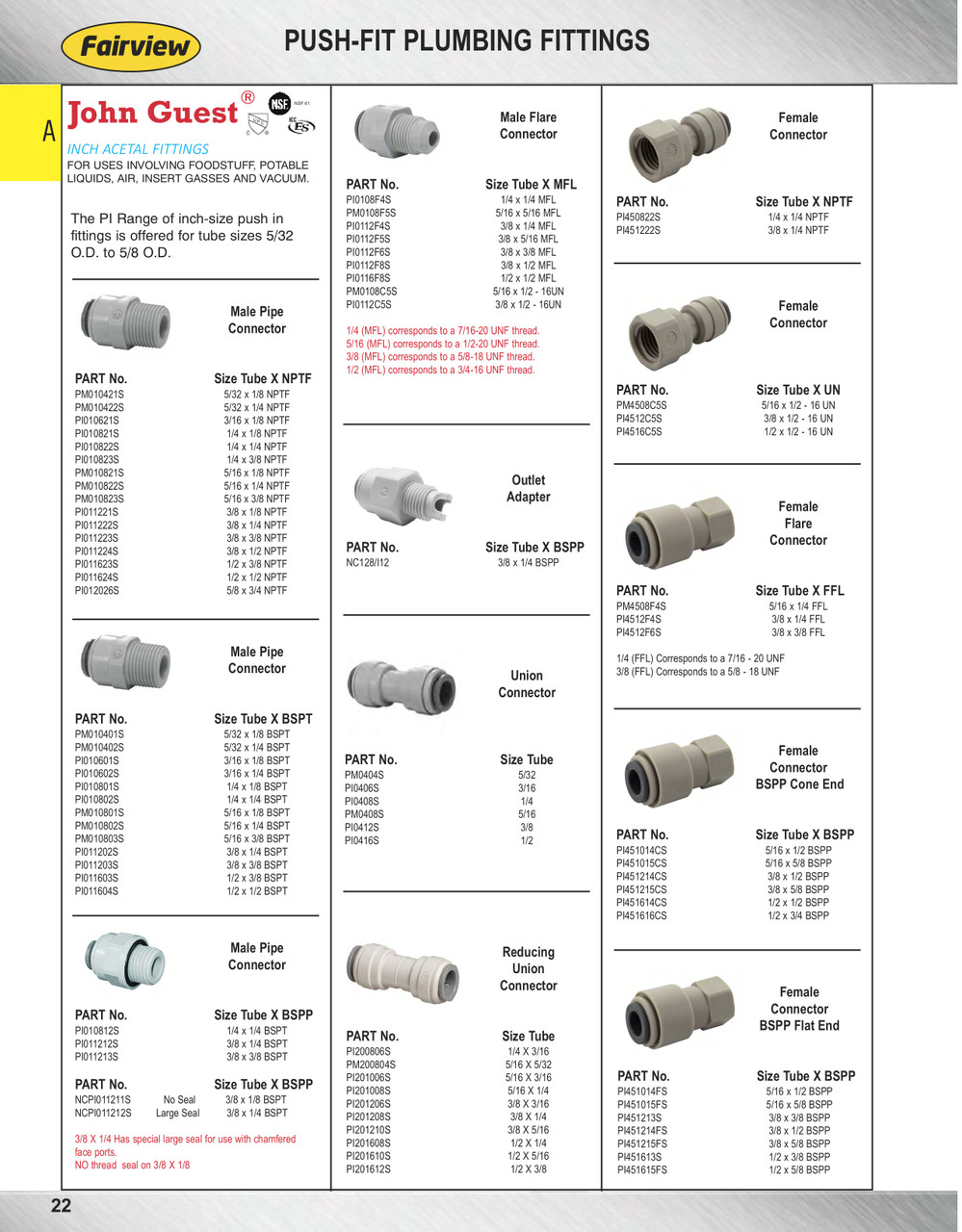 1/4 x 1/4" JG® Grey Acetal Push-To-Connect - Male NPT Connector  PI010822S