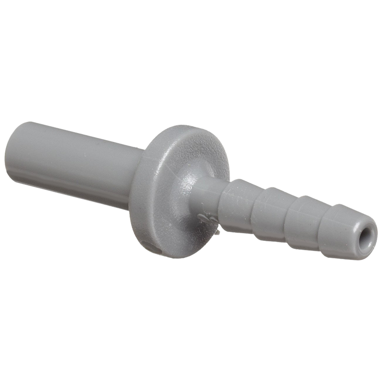 1/4 x 5/16" JG® Grey Acetal Male Stem - Hose Barb Connector  PI250810S