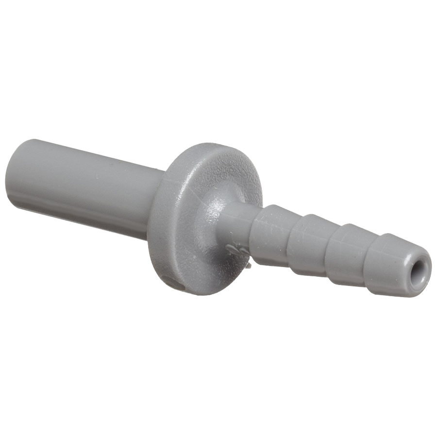 3/8 x 1/2" JG® Grey Acetal Male Stem - Hose Barb Connector  PI251216S