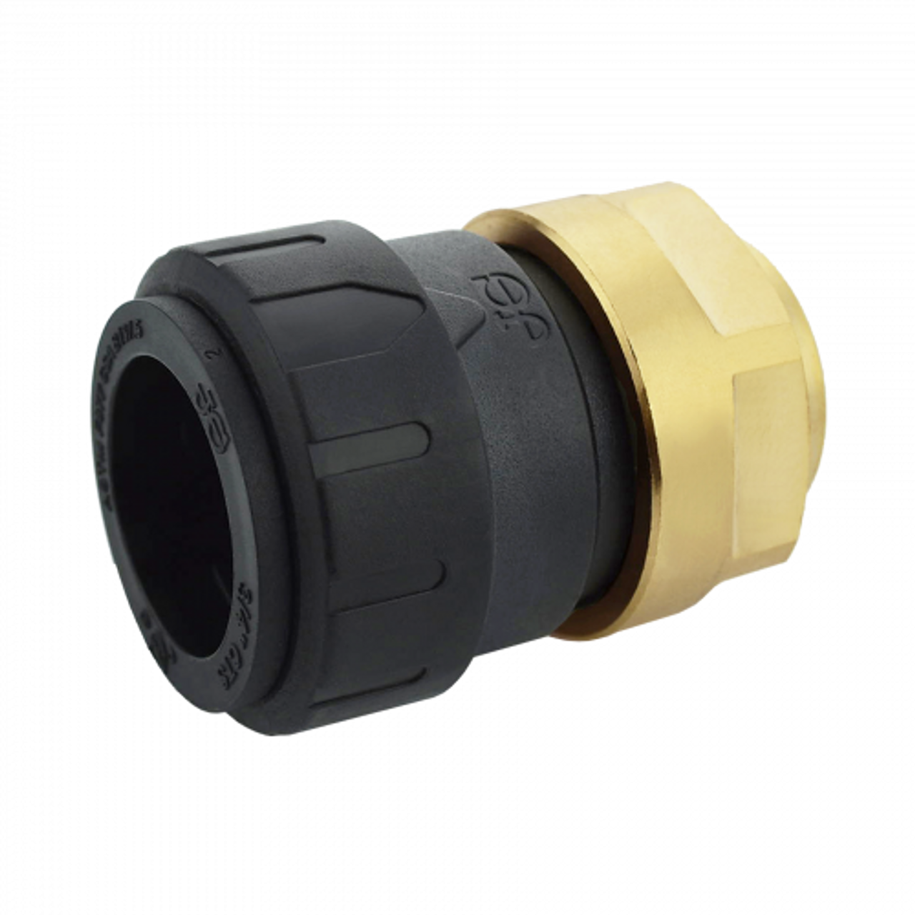 1 x 1" JG® Black Polysulfone CTS Twist Lock - Brass Female NPS Connector  PSEI603638E
